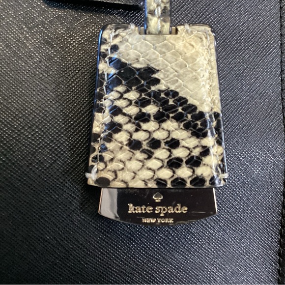 Kate Spade black Saffiano leather with snakeskin embossed trim - Picture 4 of 9